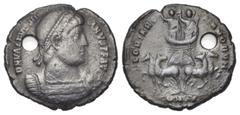 ROMAN COINS RÖMISCHES REICH, Valentinian I., 364-378, AE 2 (24mm), CONSP =Konstantinopel. Diadem. und gep. Büste n.r., DN VALENTINIANVS PF AVG. Rs.Valentinian und Valens in Quadriga von vorne, GLORIA 