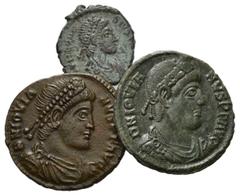 ROMAN COINS RÖMISCHES REICH, Jovian, 363-364, AE Centenionalis, BSIRM =Sirmium. Diad. und drap. Büste r. Rs.VOT V MVLT X im Kranz. DAZU: Theodosius I. AE 1/2 Cent.,TES =Thessalonica. Diad. Büste r. Rs