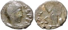 ROMAN COINS RÖMISCHES REICH, Avitus, 455-456, AE 1/2 Centenionalis, Rom. Diad. Büste. Rs.Victoria mit Kranz und Palme, i.F.S. 0,85g. RIC 2413; (R5) s/