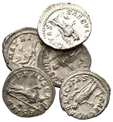 ROMAN COINS RÖMISCHES REICH, Julia Domna, Gemahlin des Septimius Severus, +218, AR Denar, Rom. Drap. Büste r. Rs.Cybele l. mit Trommel, lehnt an Säule. 3,14g. DAZU:JULIA MAESA, +226, 2x AR Denar, Rom.