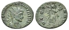 ROMAN COINS RÖMISCHES REICH, Quintillus, 270, AE Antoninian, Rom. Büste mit Strahlenkrone r. Rs.Victoria r. mit Kranz und Palme. 2,61g. RIC 33 ss/vz
