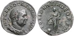 ROMAN COINS RÖMISCHES REICH, Balbinus, 238, AE Sesterz (238), Rom. Belorb. Büste r. Rs.Providentia mit Füllhorn deutet mit Stab auf Globus. 18,32g. RIC 19; Kampm.70.17 ss-vz