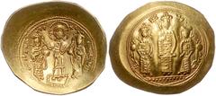 BYZANTINE COINS BYZANTINISCHES REICH, Romanos IV., 1068-1071, AV Histamenon nomisma, Konstantinopel. Christus in der Mitte krönt Romanos und Kaiserin Eudocia. Rs.Frontal auf Prunksteg stehend Michael 