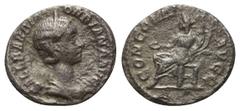 ROMAN COINS RÖMISCHES REICH, Orbiana, Gemahlin des Severus Alexander, +235, AR Denar, Rom. Diad. Büste r. Rs.Concordia sitzt r. mit Patera und Doppelfüllhorn. 2,65g. RIC 319