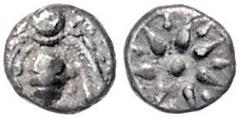 GREEK COINS KLEINASIEN, IONIEN / Stadt Ephesos, AR Hemiobol (430-394 v.Chr.). Biene. Rs.Siebenstrahliger Stern. 0,28g. ss Vgl.Tübing.2759