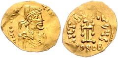 BYZANTINE COINS BYZANTINISCHES REICH, Constantin IV., 668-685, AV Tremissis CONOB =Konstantinopel. Diad. Büste r. Rs.Kreuz. 1,39g. GOLD, prägeschw., ss+ Sear 1162; Sommer 13.11