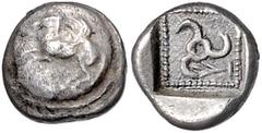 GREEK COINS KLEINASIEN, LYKIEN. Dynasten (425-360 v.Chr.), AR 1/3 Stater (405/395 v.Chr.). Pegasos auf Rundschild l. Rs.Triskele im incusum. 2,97g. ss-vz BMC 123