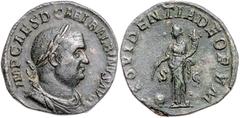 ROMAN COINS RÖMISCHES REICH, Balbinus, 238, AE Sesterz (238), Rom. Belorb. Büste r. Rs.Providentia mit Füllhorn deutet mit Stab auf Globus. 18,32g. selten, ss-vz RIC 19; Kampm.70.17