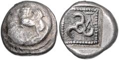 GREEK COINS KLEINASIEN, LYKIEN. Dynasten (425-360 v.Chr.), AR 1/3 Stater (405/395 v.Chr.). Pegasos auf Rundschild l. Rs.Triskele im incusum. 2,97g. ss-vz BMC 123