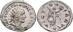 ROMAN COINS RÖMISCHES REICH, Trebonianus Gallus, 251-253, AR Antoninian, Rom. Drap. Büste mit Strahlenkrone r., IMP CC VIB TREB GALLVS PF AVG. Rs.Victoria r. gehend, VICTORIA AVG. 4,31g. selten, kl.Sf