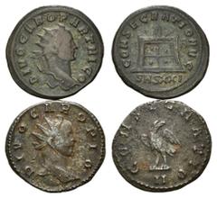 ROMAN COINS RÖMISCHES REICH, Carus, 282-283, AE Konsekrationsantoninian, II =Rom. Büste mit Strahlenkrone r., DIVO CARO PIO. Rs.Adler l., umblickend, CONSECRATIO. 4,13g. DAZU:Ebs., A SMSXXI =Siscia. B