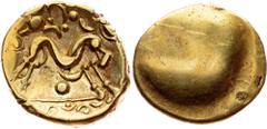 Gold - Celtic Ambiani, Stater 60-50 BCCeltic, Ambiani, Stater 60-50 BC, 6,129 g, Au, small scratchies and flan defects, toned; aEF Grade: aEF