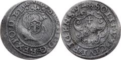 Poland Poland, Solidus 1592, RigaDuchy of Livonia, Sigismund III Vasa, Solidus 1592, Riga, 0,971 g, Billon, corrosion in the surface; aVF Grade: aVF