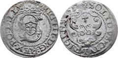 Poland Poland, Solidus 1595, RigaDuchy of Livonia, Sigismund III Vasa, Solidus 1595, Riga, 0,953 g, Billon, slightly corrosion in the surface, mint luster; EF Grade: EF