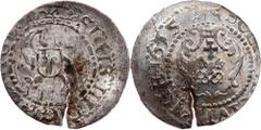 Poland Poland, Solidus 1615, RigaDuchy of Livonia, Sigismund III Vasa, Solidus 1615, Riga, 0,944 g, Billon, remains of mint luster, damaged; VF+ Grade: VF+