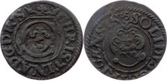 Poland Poland, Solidus 1635, RigaDuchy of Livonia, Christina, Solidus 1635, Riga, 0,85 g, Billon, toned; aVF Grade: aVF