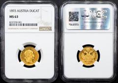 Gold - Habsburg Franz Joseph I., 1 Dukat 1893, ViennaCategory: Gold - Habsburg Country/Region: Austria Ruler/Area: Franz Joseph I. Denomination: 1 Dukat Year: 1893 Mint: Vienna Weight: 3,49 g Material