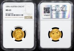 Gold - Habsburg Franz Joseph I., 1 Dukat 1896, ViennaCategory: Gold - Habsburg Country/Region: Austria Ruler/Area: Franz Joseph I. Denomination: 1 Dukat Year: 1896 Mint: Vienna Weight: 3,49 g Material