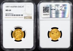 Gold - Habsburg Franz Joseph I., 1 Dukat 1897, ViennaCategory: Gold - Habsburg Country/Region: Austria Ruler/Area: Franz Joseph I. Denomination: 1 Dukat Year: 1897 Mint: Vienna Weight: 3,49 g Material