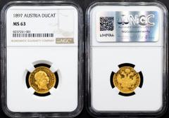 Gold - Habsburg Franz Joseph I., 1 Dukat 1897, ViennaCategory: Gold - Habsburg Country/Region: Austria Ruler/Area: Franz Joseph I. Denomination: 1 Dukat Year: 1897 Mint: Vienna Weight: 3,49 g Material