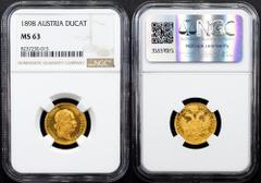 Gold - Habsburg Franz Joseph I., 1 Dukat 1898, ViennaCategory: Gold - Habsburg Country/Region: Austria Ruler/Area: Franz Joseph I. Denomination: 1 Dukat Year: 1898 Mint: Vienna Weight: 3,49 g Material