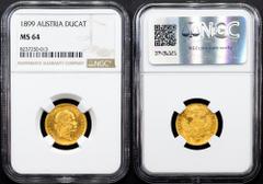 Gold - Habsburg Franz Joseph I., 1 Dukat 1899, ViennaCategory: Gold - Habsburg Country/Region: Austria Ruler/Area: Franz Joseph I. Denomination: 1 Dukat Year: 1899 Mint: Vienna Weight: 3,49 g Material