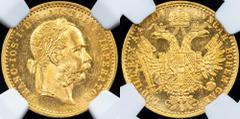 Habsburg Franz Joseph I., 1 Dukat 1894, ViennaCategory: Habsburg Ruler/Area: Franz Joseph I. Denomination: 1 Dukat Year: 1894 Mint: Vienna Weight: 3,491 g Material: Gold Purity: 986/1000 Reference: KM