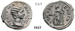 ROMAN IMPERIAL COINAGE -... Julia Mamaea, mother of Severus Alexander Denarius (3,35g). Av. IVLIA MA-MAEA AVG Draped and diademed bust of Julia Mamaea right / Rv. VENVS V-I-CTRIX Venus standing left, 