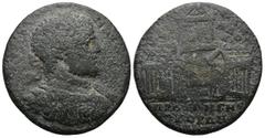 Roman Provincial Mysia, Pergamum. Caracalla (AD 198–217). AE. 26.81 g. 41.64 mm. Medallion. Magistrate, M. Kairel. Attalos, strategos. Obv: [AYTKPAT K MAPKOC AYΡ] ANT[ΩNƐINOC]. Laureate and cuirassed 