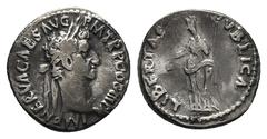 Roman Imperial Nerva, AD 96-98. AR, Denarius. 3.20 g. 18.04 mm. Rome. Obv: IMP NERVA CAES AVG P M TR P COS III P P. Head of Nerva, laureate, right. Rev: LIBERTAS PVBLICA. Libertas, draped, standing le