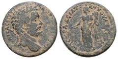 Roman Provincial Lydia, Thyateira. Septimius Severus, AD 193-211. AE. 13.00 g. 29.77 mm. Magistrate, Asiatikos Hermogenes. Obv: AYT KAI CEΠ CEOYHΡOC. Laureate head of Septimius Severus, right. Rev: EΠ