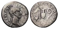 Roman Imperial Nerva, AD 96-98. AR, Denarius. 2.76 g. 17.16 mm. Rome. Obv: IMP NERVA CAES [AVG P M TR POT]. Head of Nerva, laureate, right. Rev: COS III PATER PATRIAE. Simpulum, sprinkler, ewer and li