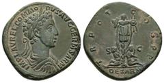 Roman Imperial Commodus, AD 177-192. AE, Sestertius. 18.34 g. 31.94 mm. Rome. Obv: IMP L AVREL COMMODVS AVG GERM SARM. Head of Commodus, laureate, right. Rev: TR POT COS P P, S C, DE SARM. Two captive