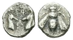 Greek Ionia, Ephesos. AR, OBOL. 0,61 g. - 9.57 mm. Circa 390-325 BC. Obv.: E - Φ. Bee. Rev.: EΦ. Confronted heads of stags. Ref.: SNG Kayhan I 208ff (Diobol); SNG von Aulock 1835 (Diobol). Apparently 