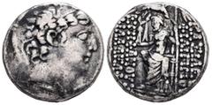 Greek Seleukid Kingdom. Philippos I Epiphanes Philadelphos, 94-83 or 75 BC. AR, Tetradrachm. 14.77 g. - 24.36 mm. Uncertain mint in Cilicia (Tarsos?), struck ca. 94/3-88/7 BC. Obv.: Diademed head of P