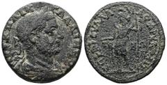 Roman Provincial Lydia, Saitta. Gallienus, AD 253-268. AE. 20.49 g. 30.43 mm. Cae. F. Sulla, first archon. Obv: AYT K Π ΛIK ΓAΛΛIHNOC. Laureate, draped, cuirassed bust ofGallienus, right. Rev: EΠ KA Φ