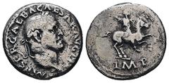Roman Imperial Galba, 68-69. AR, Denarius. 2.85 g. 17.86 mm. Rome. Obv: IMP SER GALBA CAESAR AVG P M. Head of Galba, laureate, right. Rev: IMP. Galba, in military dress, riding right, raising right ha