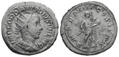Roman Imperial Gordian III, AD 238-244. AR, Antoninianus. 5.60 g. 22.38 mm. Rome. Obv: IMP GORDIANVS PIVS FEL AVG. Bust of Gordian III, radiate, draped, cuirassed, right. Rev: P M TR P IIII COS II P P