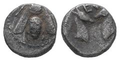 Greek Ionia, Ephesos. AR Diobol, 0.90 g. - 9.89 mm. Circa 390-325 BC. Obv.: E - Φ. Bee. Rev.: EΦ. Confronted heads of stags. Ref.: SNG Kayhan I 208ff (Diobol); SNG von Aulock 1835 (Diobol). Fine / VF.