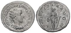 Roman Imperial Gordian III. AD. 238-244. AR Antoninianus. 4.78 g. - 23.58 mm. Rome, struck 241-243 AD. Obv.: IMP GORDIANVS PIVS FEL AVG. Bust of Gordian III. radiate, draped, cuirassed, right. Rev.: L