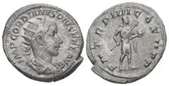 Roman Imperial Gordian III. AD. 238-244. AR Antoninianus. 5.02 g. - 23.14 mm. Rome, struck 241-243 AD. Obv.: IMP GORDIANVS PIVS FEL AVG. Bust of Gordian III. radiate, draped, cuirassed, right. Rev.: P