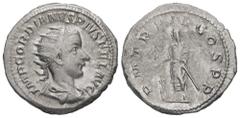 Roman Imperial Gordian III. AD. 238-244. AR Antoninianus. 6.00 g. - 22.98 mm. Rome, struck 240 AD. Obv.: IMP GORDIANVS PIVS FEL AVG. Bust of Gordian III. radiate, draped, cuirassed, right. Rev.: P M T