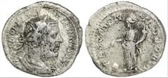 Roman Imperial Roman Imperial Macrinus (217-218 AD). Rome AR Denarius (16.8mm 3.04g) Obv: IMP C M OPEL SEV MACRINVS AVG Laureate, draped and cuirassed bust of Macrinus to right, seen from behind. Rev: