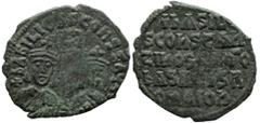 Byzantine Byzantine Basil I, with Constantine (868-870 AD). Constantinople AE Follis (26.2mm 4.78g) Obv: + ЬASILIOS S COҺST AЧ[GG'], facing busts of Basil on left and Constantine on right, each wearin