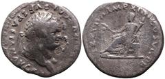 Roman Imperial Roman Imperial Titus (79-81 AD). Rome AR Denarius 18mm 2.66g) Obv: IMP TITVS CAES VESPASIAN AVG P M Laureate head of Titus to right. Rev: TR P VIIII IMP XIIII COS VII P P Ceres seated t