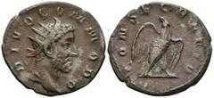 Roman Imperial Divus Commodus (died 192 AD). Rome. Commemorative issue struck under Trajan Decius AR Antoninianus (20.8mm 3.33g) Obv: DIVO COMMODO. Radiate head of Divus Commodus to right. Rev: CONSEC