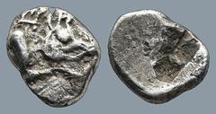 Greek DYNASTS of LYCIA. Uncertain (Circa 520-480 BC) AR Obol (8,7mm 0,65g) Obv: Forepart of boar riht Rev: Incuse punch