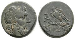 Greek Paphlagonia, Sinope Æ29. Circa 100-85 BC. Laureate head of Zeus right / Eagle on thunderbolt right, head reversed; ΣINΩΠHΣ below. SNG Stancomb 794 (this coin); SNG BM Black Sea 1527; HGC 7, 415.