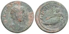 Roman Provincial Roman Provincial Lycia. Limyra. Gordian III. AD 238-244. Bronze Æ, 24,2 mm., 8 g. AVT KAI M ANT ΓOΡΔIANOC CEB; radiate, draped and cuirassed bust right / ΛΙΜΥΡΟC; the river-god Limyro