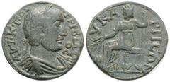 Roman Provincial Roman Provincial PHRYGIA. Eucarpeia. Trebonianus Gallus, 251-253. Tetrassarion (Bronze, 24,7 mm, 6,3 g, ) ΑΥΤ•Κ•Γ•ΟΥ •ΤΡΙΒ•ΓΑΛΛ/ΟϹ Laureate, draped and cuirassed bust of Trebonianus G